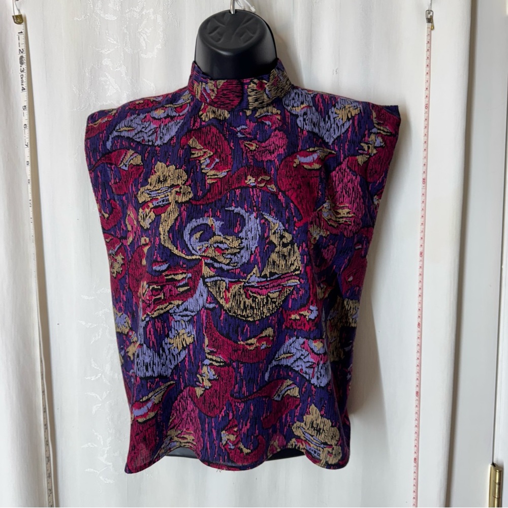 Vintage Contrived Clash Back Button Top